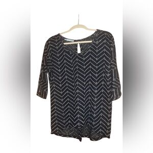 Maurices Black and White Chevron Blouse